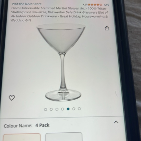 D'eco Unbreakable Stemmed Martini Glasses (4) - Picture 10 of 10